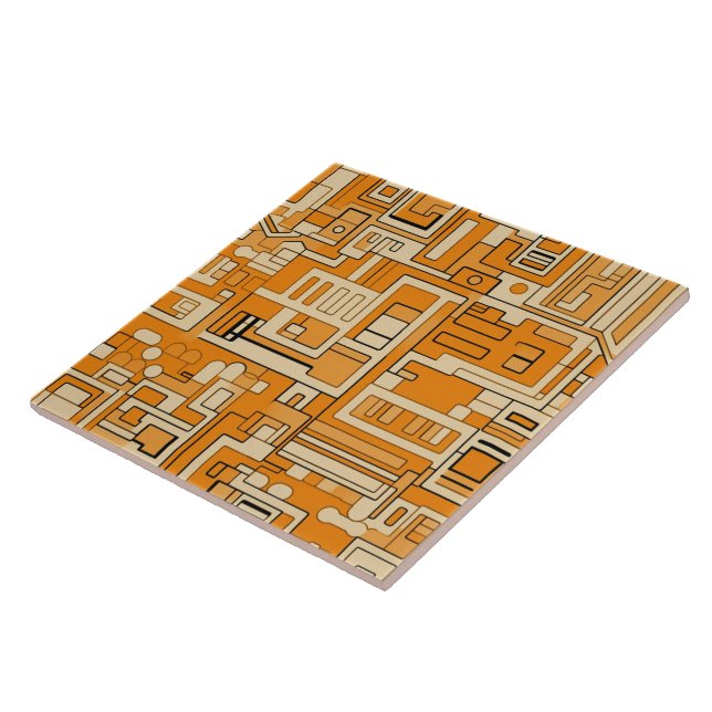 Azulejo Patrón de mosaico acuático de Harvest Hues (Lado)