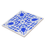 Azulejo Patrón de mosaico blanco azul con temática portugu<br><div class="desc">Esta cerámica sin fisuras cuenta con un colorido diseño de adorno floral de temática portuguesa,  perfecto para el baño de la cocina o el suelo. Puedo verlo como un acento en el baño.</div>