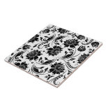 Azulejo Patrón de mosaico con temática de flor blanca y ne<br><div class="desc">Esta cerámica sin fisuras presenta un patrón de flores vintage en blanco y negro. Es un acento perfecto para tu casa,  sobre todo si aprecias elementos tradicionales en tu cuarto de baño,  cocina,  chimenea o cualquier habitación donde quieras añadir un toque de encanto inesperado.</div>