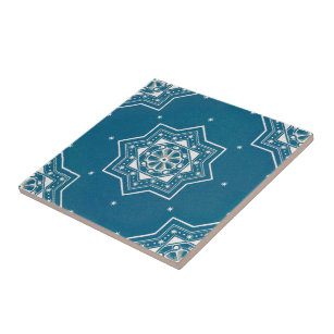 Azulejo Patrón de mosaico de azules portugués marroquí