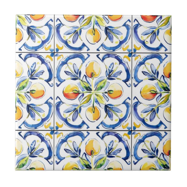 Azulejo Patrón de mosaico de limón amarillo (Frente)