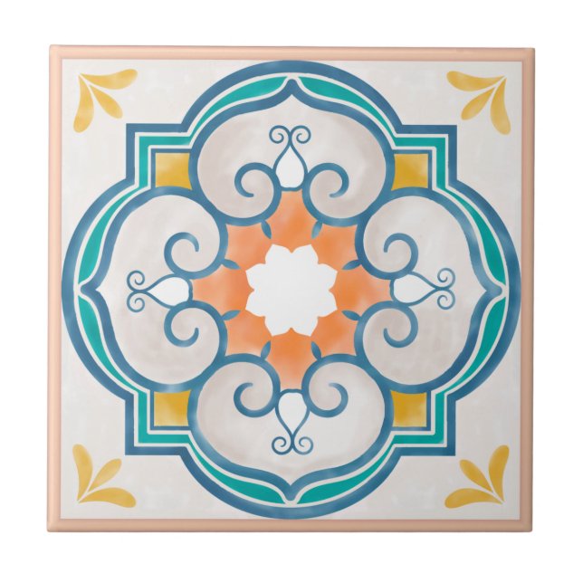 Azulejo Patrón de mosaico de Mandala (Frente)