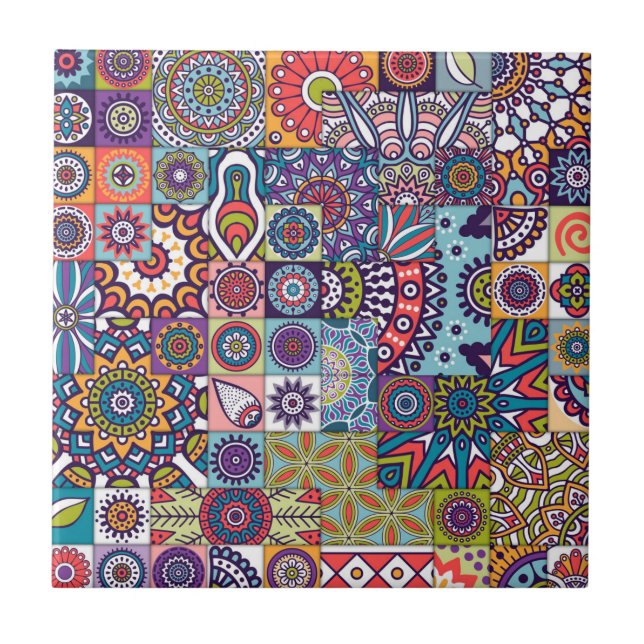Azulejo Patrón de mosaico de Mandala (Frente)