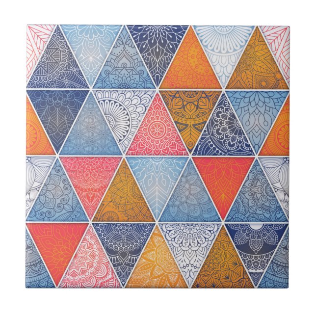 Azulejo Patrón de mosaico de Mandala/Marruecos (Frente)