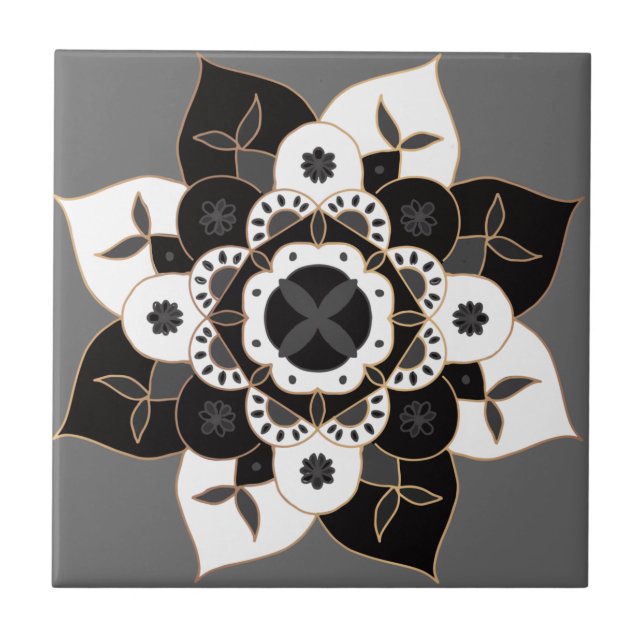 Azulejo Patrón de mosaico de Mandala/Marruecos (Frente)