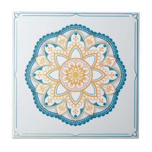 Azulejo Patrón de mosaico de Mandala/Marruecos