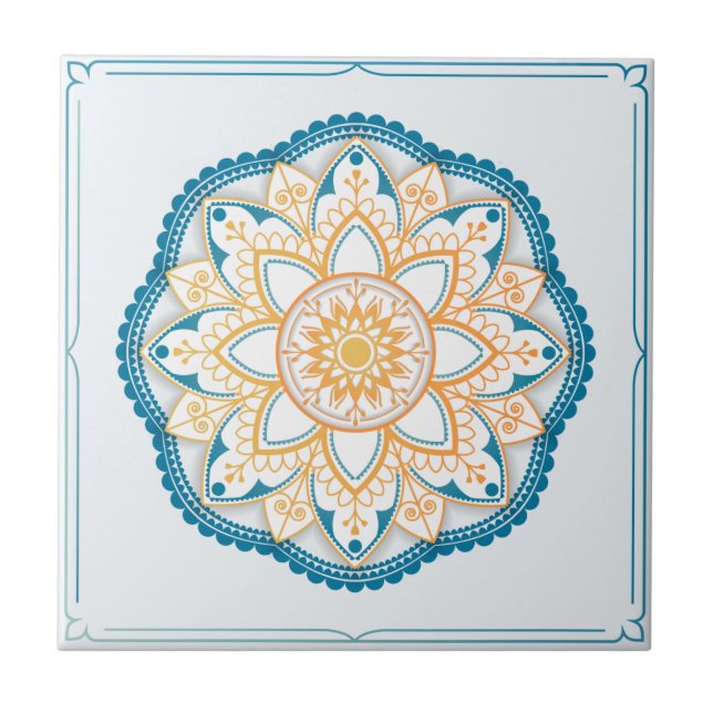 Azulejo Patrón de mosaico de Mandala/Marruecos (Frente)