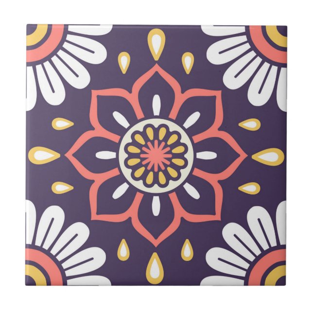 Azulejo Patrón de mosaico de Mandala/Marruecos (Frente)