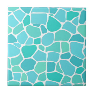 Azulejo Patrón de mosaico de vidrio de mar turquesa aqua