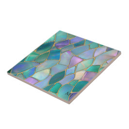 Azulejo patrón de mosaico de vidrio emplomado con colores