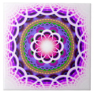 Azulejo Patrón de mosaico fractal azul