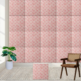 Azulejo Patrón de mosaico geométrico rosado desordenado