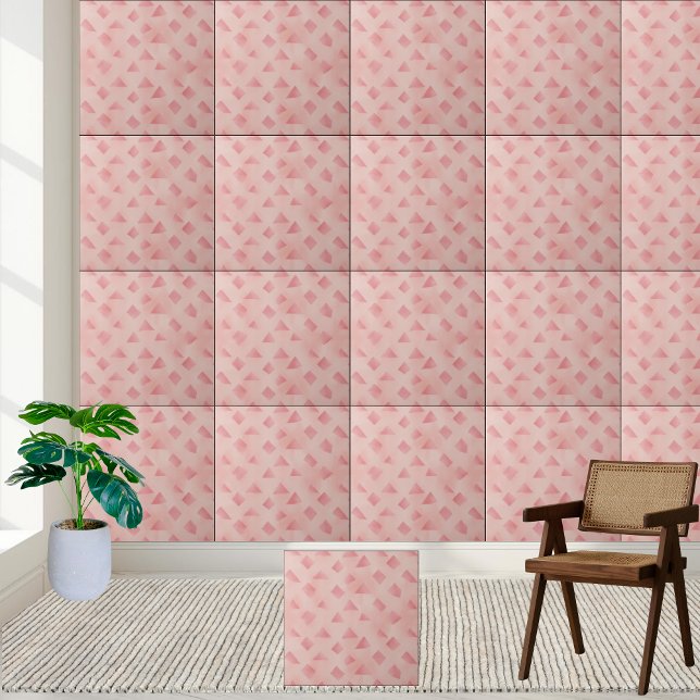 Azulejo Patrón de mosaico geométrico rosado desordenado (Messy Pink Geometric Tile Pattern)