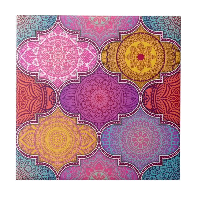 Azulejo Patrón de mosaico Mandala/Marroquí  (Frente)