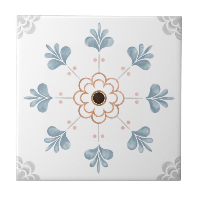 Azulejo Patrón de mosaico Mandala/Marroquí  (Frente)