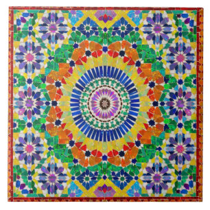 Azulejo Patrón de mosaico marroquí Zellij de fuego opal vi