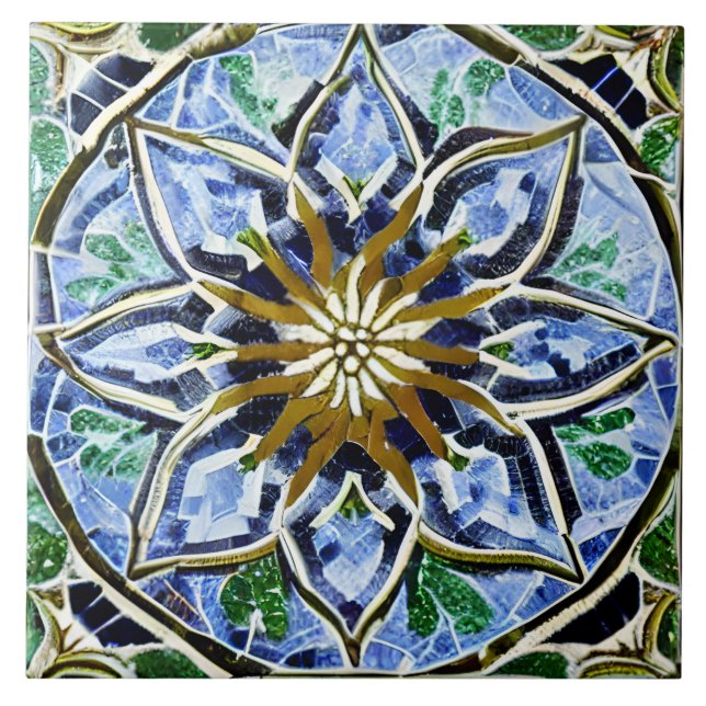 Azulejo Patrón de mosaico simulado en apariencia de vidrio (Frente)