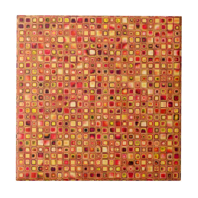 Azulejo Patrón de mosaico texturizado de 'Terracota' naran (Frente)