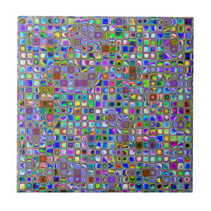 Azulejo Patrón de mosaicos con textura de arcoiris psicodé