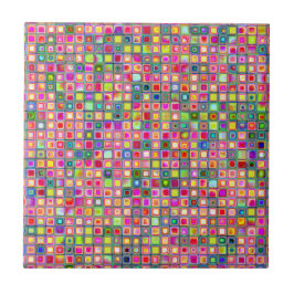 Azulejo Patrón de mosaicos textualmente rosados de 'clavel