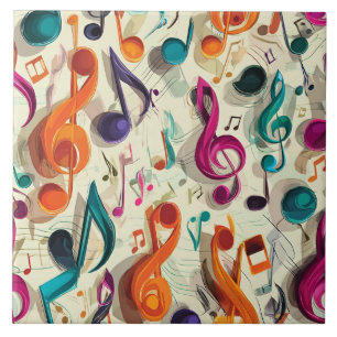 Azulejo Patrón de Música Colorido