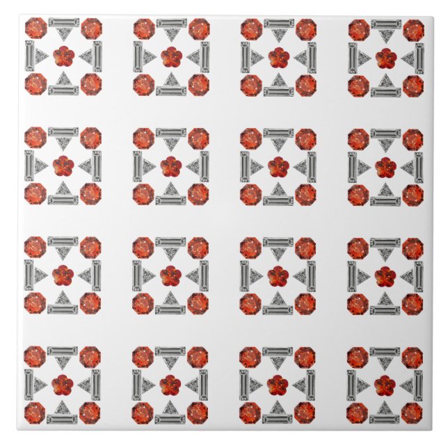 Azulejo Patrón de Naranja de diamantes (Frente)