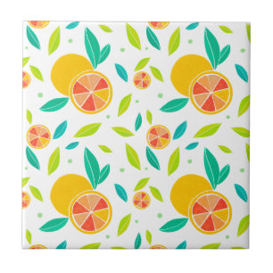 Azulejo Patrón de Naranjas dulces de color agua
