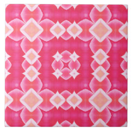 Azulejo Patrón de niña de bebé de color rosa cuadrado abst