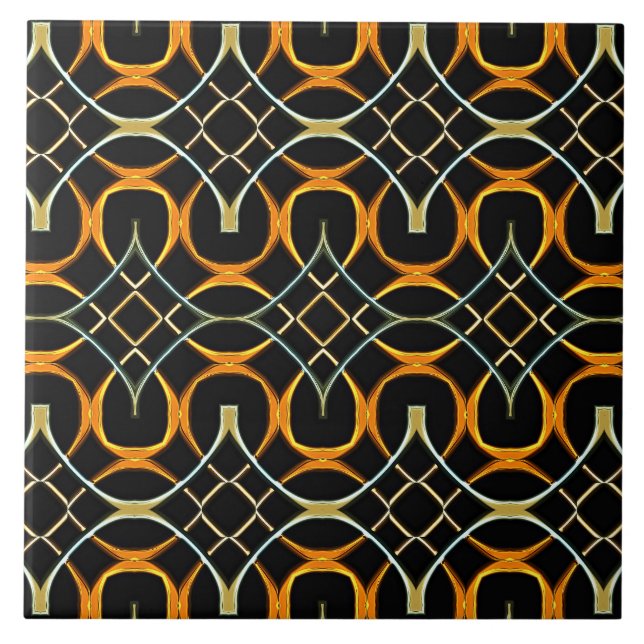 Azulejo Patrón de nudos celtas metalizado modernos (Frente)