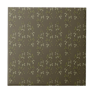 Azulejo Patrón de olivo de estilo francés en verde salvia 