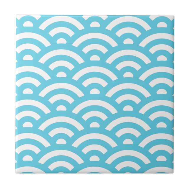 Azulejo Patrón de onda azul (Frente)