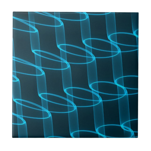 Azulejo Patrón de onda azul luminoso (Frente)