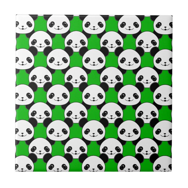 Azulejo Patrón de oso Kawaii Panda (Frente)
