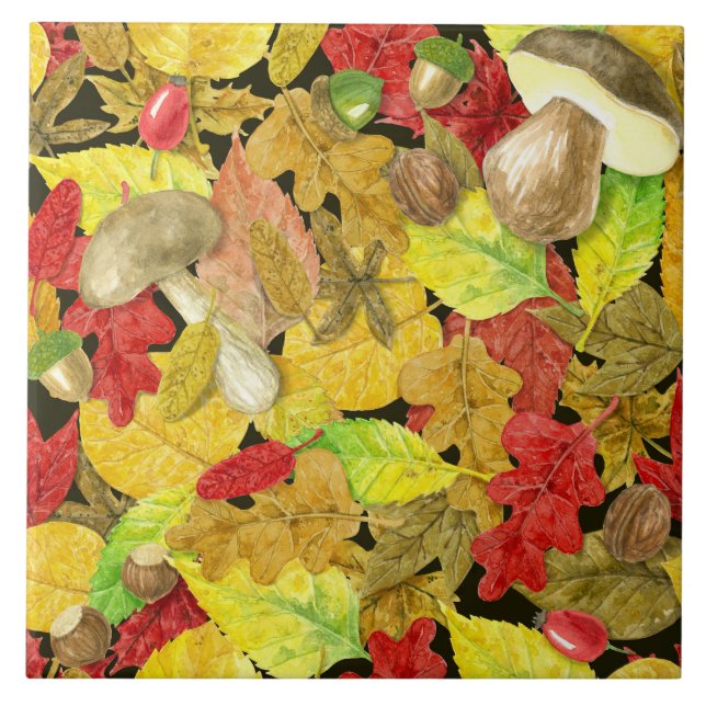 Azulejo Patrón de otoño acuático (Frente)
