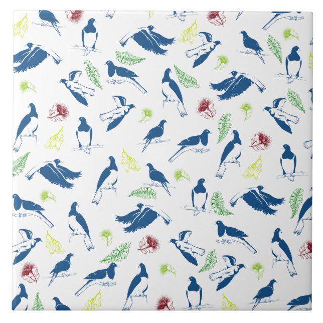 Azulejo Patrón de pájaro de Nueva Zelanda (Frente)