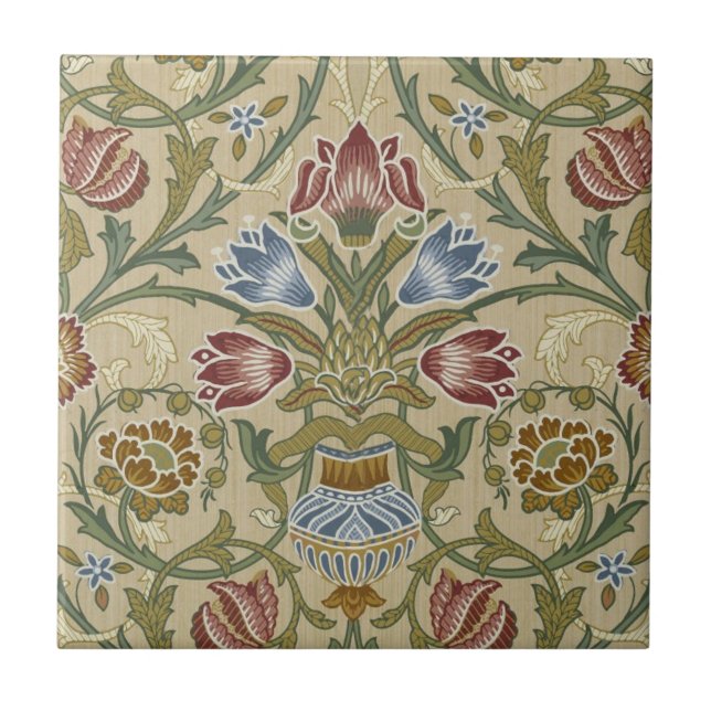 Azulejo Patrón de papel pintado floral Brocado de William  (Frente)