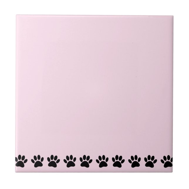 Azulejo Patrón de Pata de Perro Rosa Claro (Frente)
