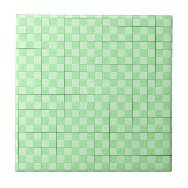 Azulejo Patrón de patchwork verde (Frente)