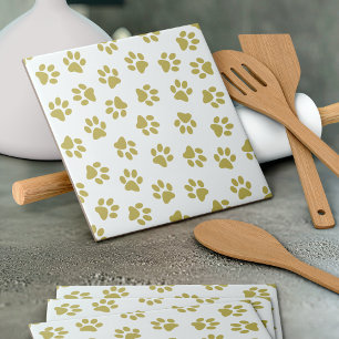 Azulejo Patrón De Paws, Paws De Perro, Papas De Oro