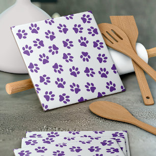 Azulejo Patrón De Paws, Paws De Perro, Paws Púrpura