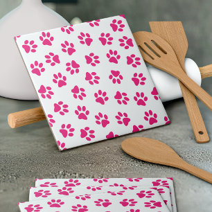 Azulejo Patrón De Paws, Paws De Perro, Paws Rosados
