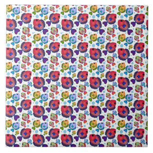 Azulejo Patrón de peces tropicales coloridos
