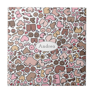 Azulejo Patrón de pecho neutral de humor diverso