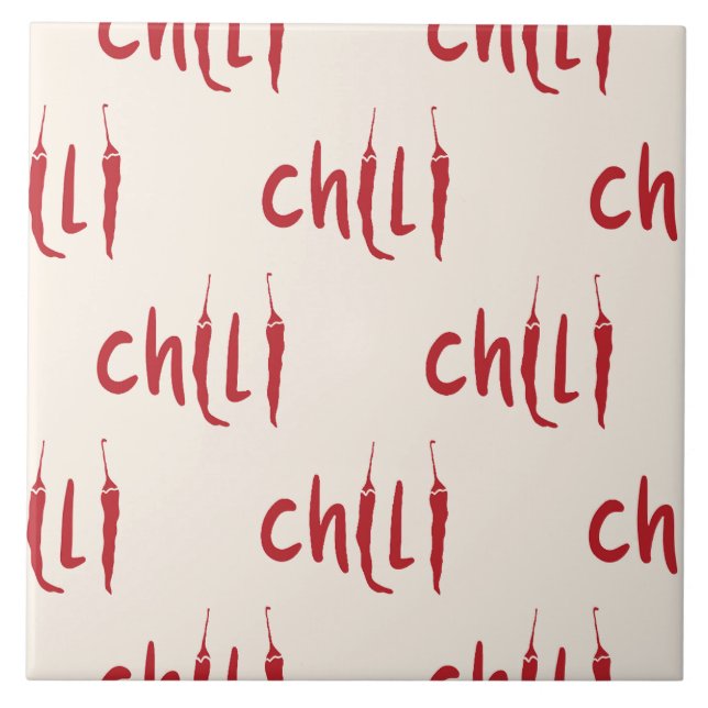 Azulejo Patrón de Peppers para Chili Rojo (Frente)