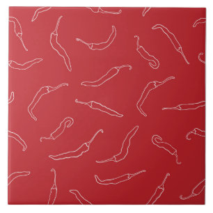 Azulejo Patrón de Peppers para Chili Rojo