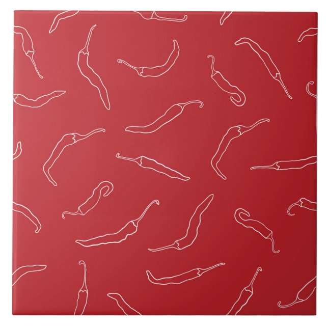 Azulejo Patrón de Peppers para Chili Rojo (Frente)