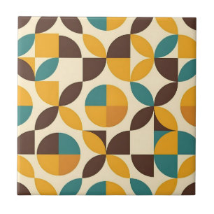 Azulejo Patrón de Pétalo Geométrico de Mitad de Siglo