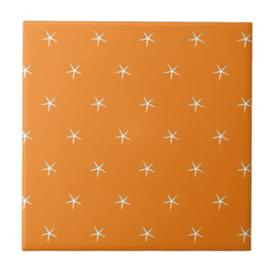 Azulejo Patrón de pez estrella blanco Naranja Decoración