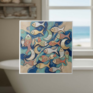 Azulejo Patrón de pez Splash Color Caprichoso ID1201