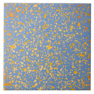 Azulejo Patrón de Piedra Simple Mínima de Color Azul Amari